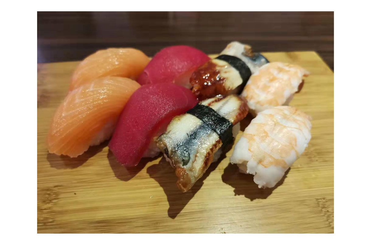 Crab, salmon, tuna, shrimps