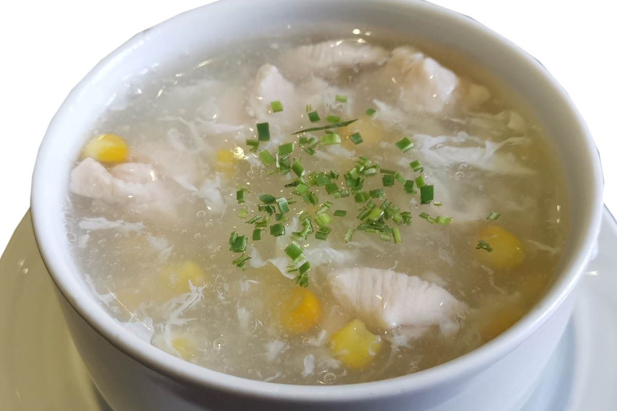 Chicken soup with sweet corn